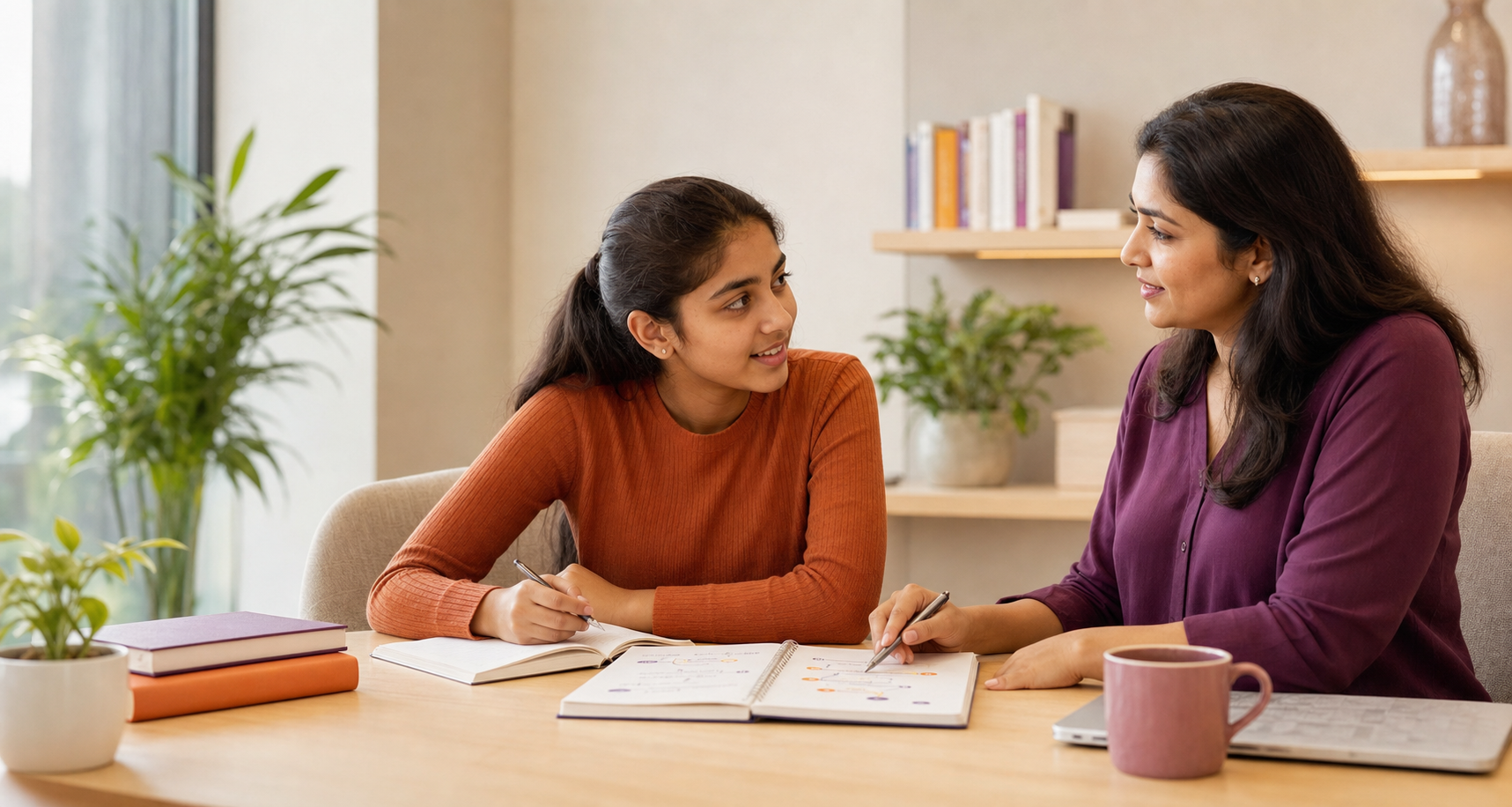 A career counsellor having a thoughtful conversation with a student